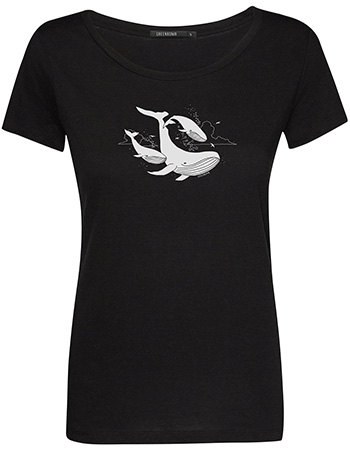 T&#8209;shirt Animal Flying Whale Loves Black