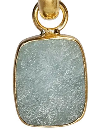 Vergulde Oorbellen Ruwe Maansteen Aquamarine detail