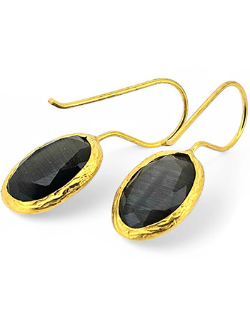 Vergulde Oorbellen Glowdrop Small Black