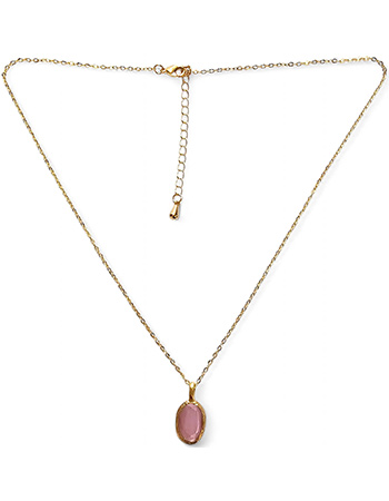 Vergulde Ketting Glow Light Pink detail