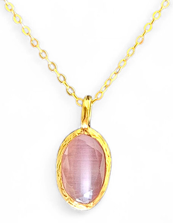 Vergulde Ketting Glow Light Pink detail