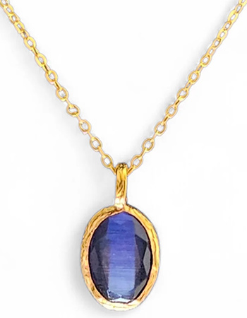 Vergulde Ketting Glow Purple Blue detail