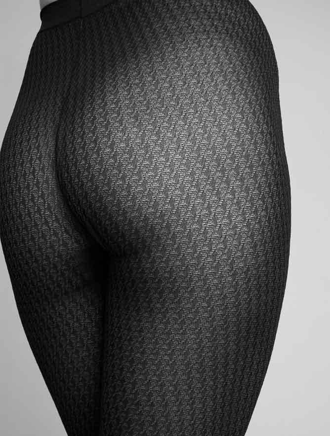 Panty Agnes Houndstooth 60 Denier Black Grey