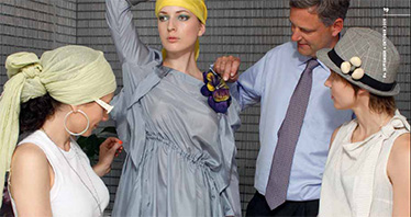 Zuzia Andziak, model Rosa, Matthijs Bierman en Kasia Markowska
