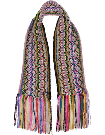 Shawl Alpaca Zigzag Multi