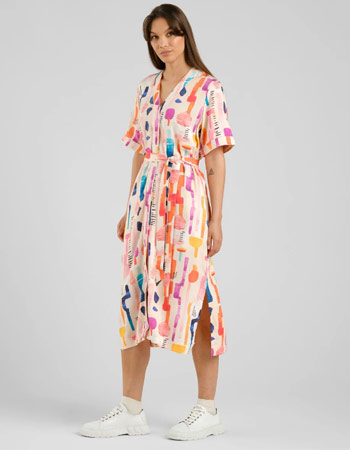 Jurk Kallvik Summer Abstract Multi Color