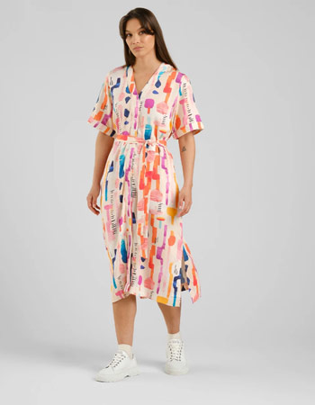 Jurk Kallvik Summer Abstract Multi Color