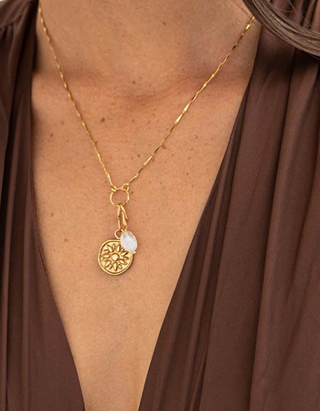 Mix And Match Hanger Rozenkwarts Gold Plated