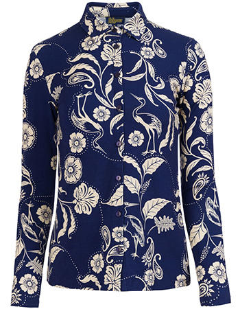 Blouse Sill Birds Of Paisley Blue