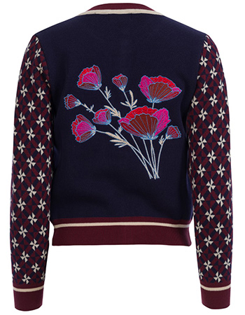 Cardigan Amy Poppy Navy detail