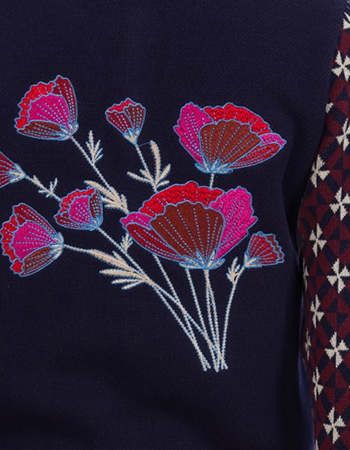 Cardigan Amy Poppy Navy detail