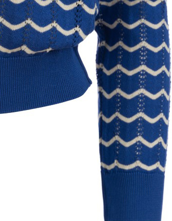 Cardigan Knitted Waves Navy detail