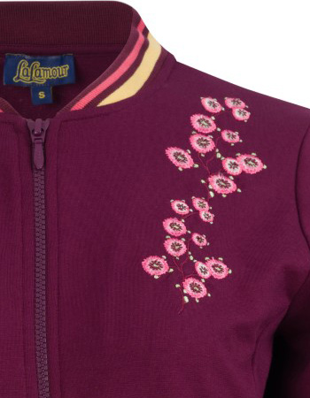 Bomber Jacket Punta Di Roma Bordeaux detail