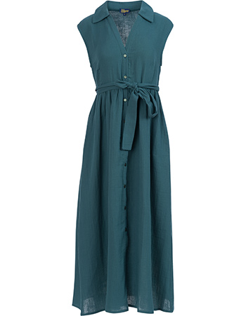 Jurk Nikki Crinkle Petrol