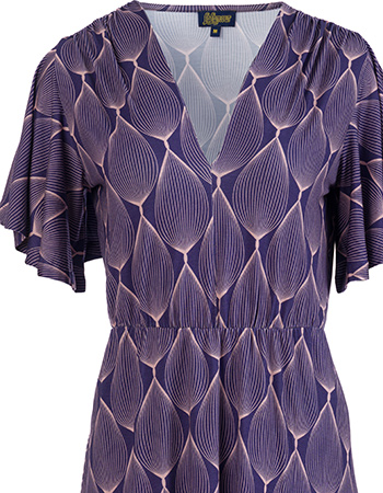 Jurk Trix Butterfly Sleeve Oval Purple detail