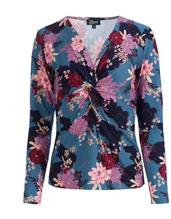 Longsleeve  Angela Oriental Bird Blue