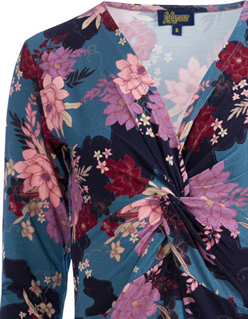 Longsleeve Angela Oriental Bird Blue detail