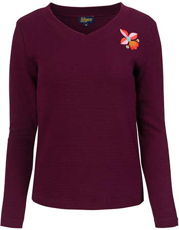 Longsleeve Kelly Waffle Bordeaux