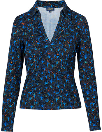 Longsleeve V Suzy Leaf Fall Blue