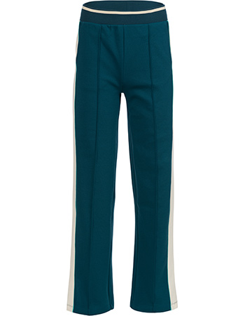 Pantalon Hailey Met Witte Bies Dark Petrol