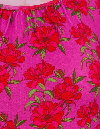 Top Butterfly Sleeve Fuchsia Flowers detail