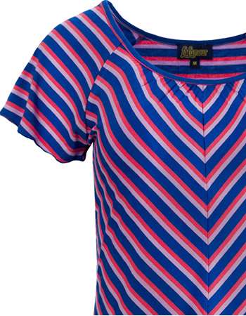 Top Butterfly Happy Stripe Blue detail