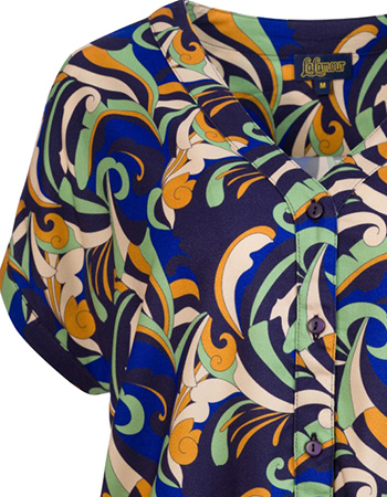 Top Blouse Evy Abstract Blue detail