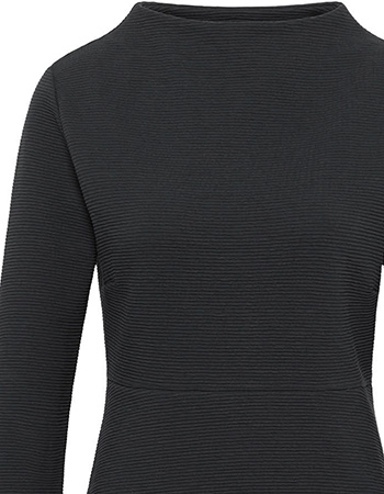 Jurk Esther Rib Zwart detail