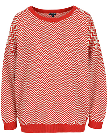 Trui Dahlia Poppy Fishbone Red