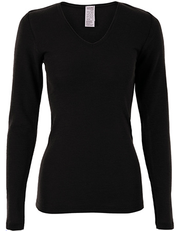 Longsleeve Felicia Ondermode Bio Wol Zijde Black
