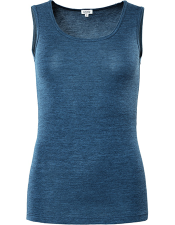 Tanktop Beryl Ondermode Bio Wol Zijde Blue