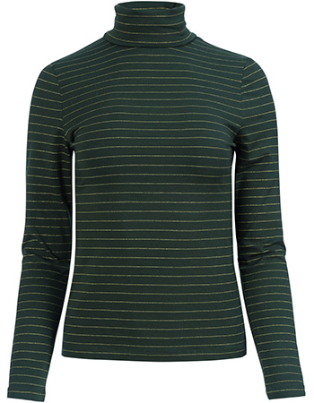 Longsleeve Col Ruby Stripes Green Lurex Gold