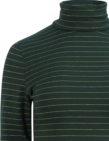 Longsleeve Col Ruby Stripes Green Lurex Gold detail