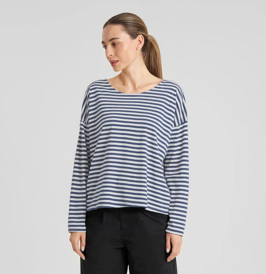 duurzame longsleeve dedicated streep GOTS