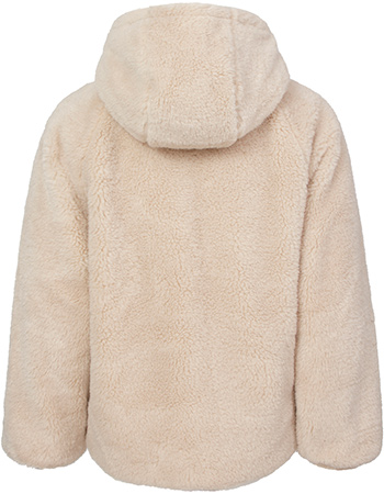 Jas Anna Faux Fur Hooded Natural detail