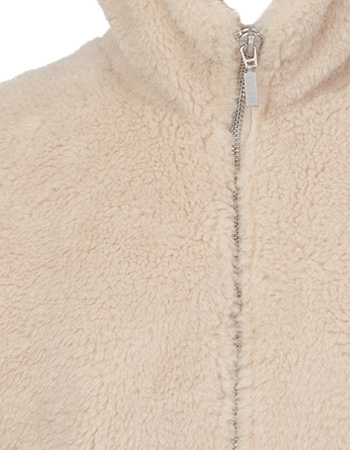 Jas Anna Faux Fur Hooded Natural detail