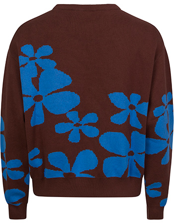 Trui Floral Mahogany Palace Blue detail