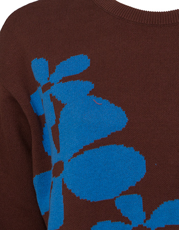 Trui Floral Mahogany Palace Blue detail