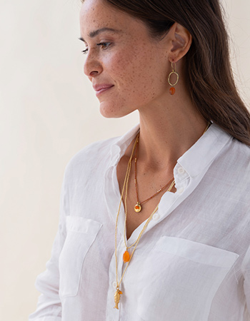 Goudkleurige Ketting Calm Carnelian