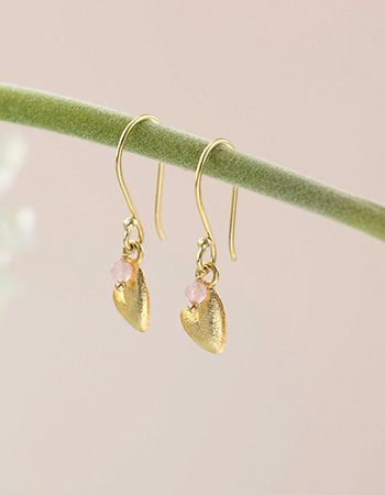 Vergulde Oorbellen Generous Rose Quartz