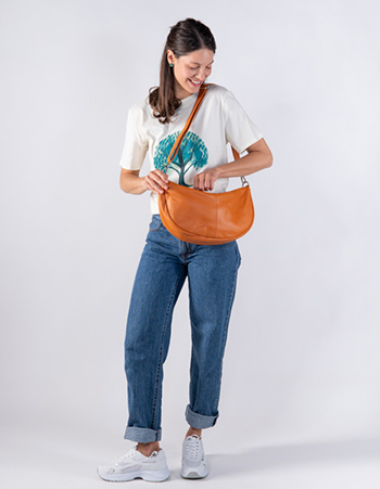 leren crossbody tas fairtrade geproduceerd