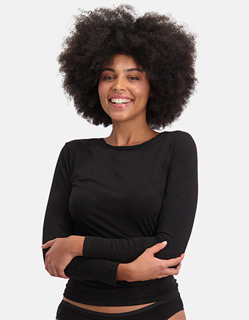 Thermo onderlaag van merinowol en bamboe. Dun, zacht en precies warm genoeg voor