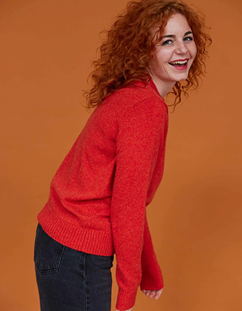 Trui Gerecycled Wol Ritorti Red