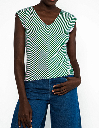 t-shirt met v-hals van Blutsgeschwister