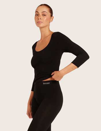 longsleeve van driekwart mouw van bamboe