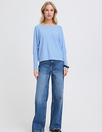 duurzame trui op een duurzame jeans