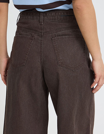 bruyine jeans tot op de knie