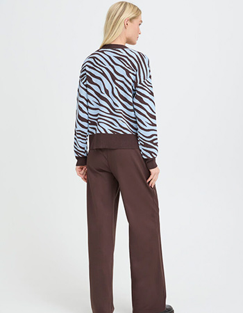 Zebraprint cardigan B.Young blauw bruin, duurzame mode watMooi