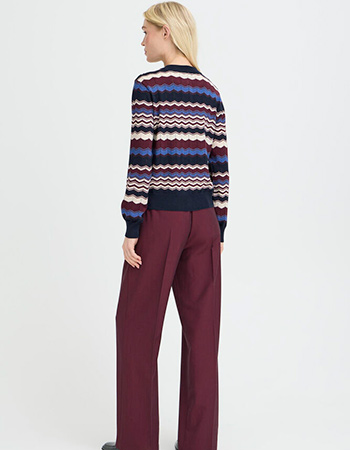 B.Young cardigan met ronde hals en zigzagprint, eerlijk geproduceerd watMooi