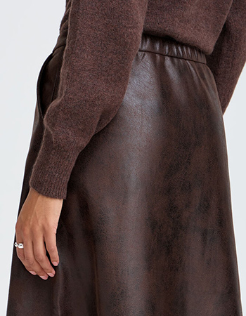 bruine midi rok 